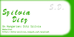 szilvia ditz business card
